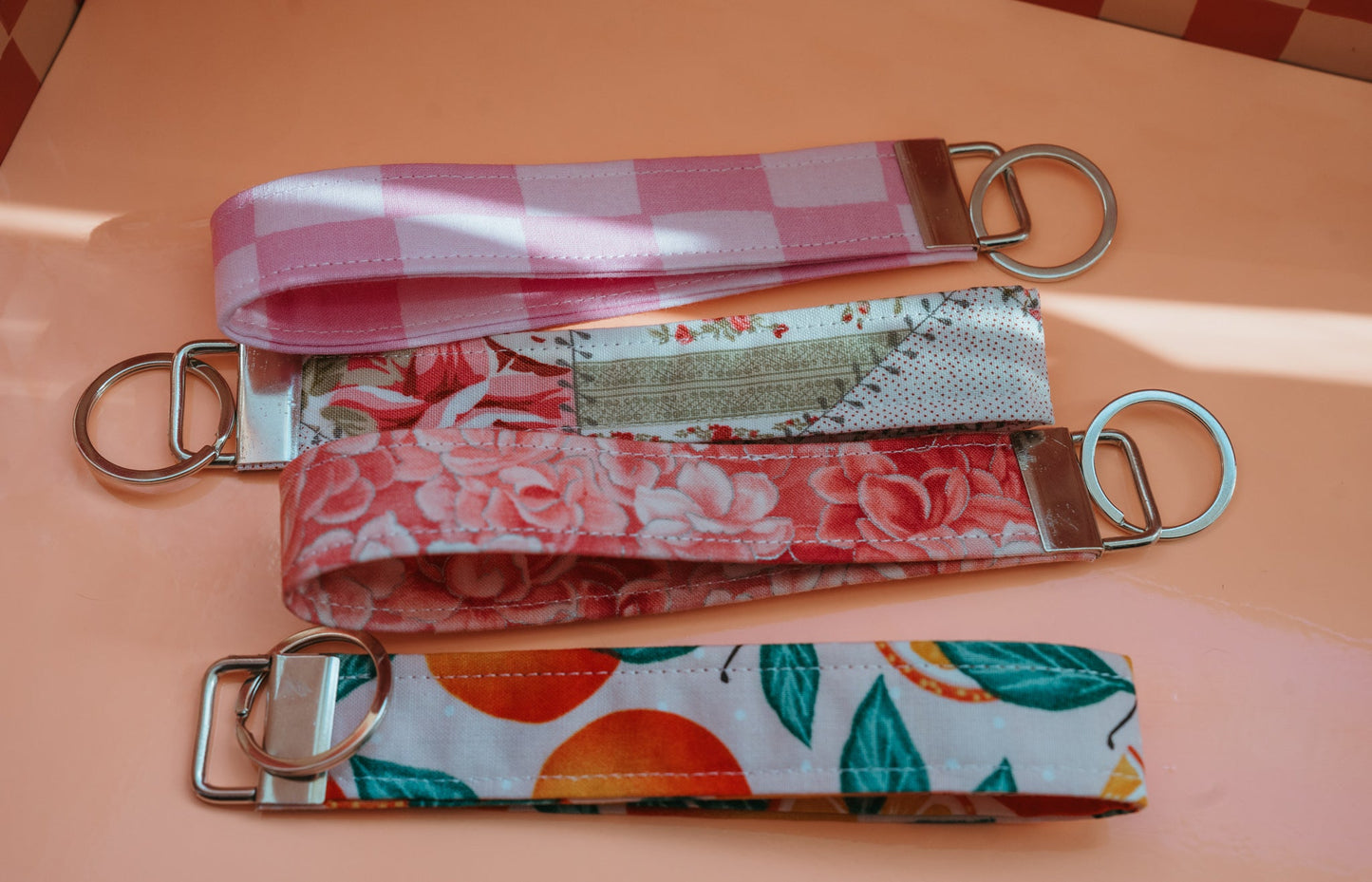 Coral Flowers Wrist LanyardWebster Wax Company