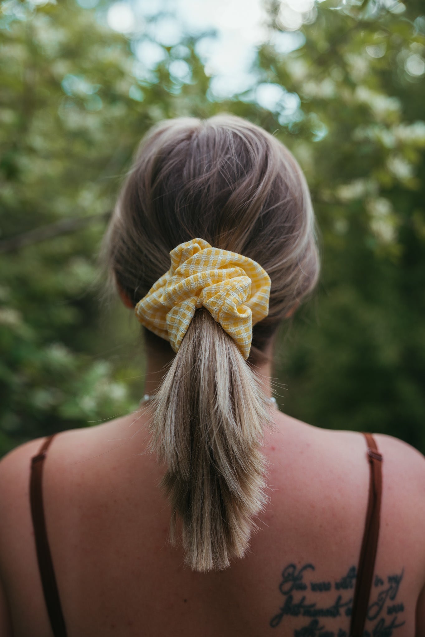 Yellow Gingham ScrunchieWebster Wax Company