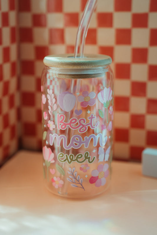 Best Mom Ever Iced Glass CupWebster Wax Company