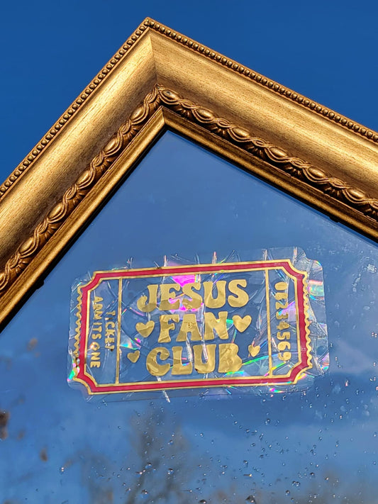 Jesus Fan Club Suncatcher Window ClingWebster Wax Company