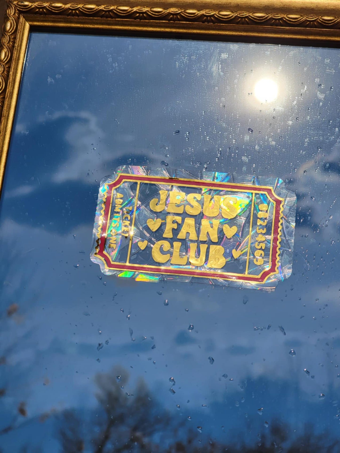 Jesus Fan Club Suncatcher Window ClingWebster Wax Company