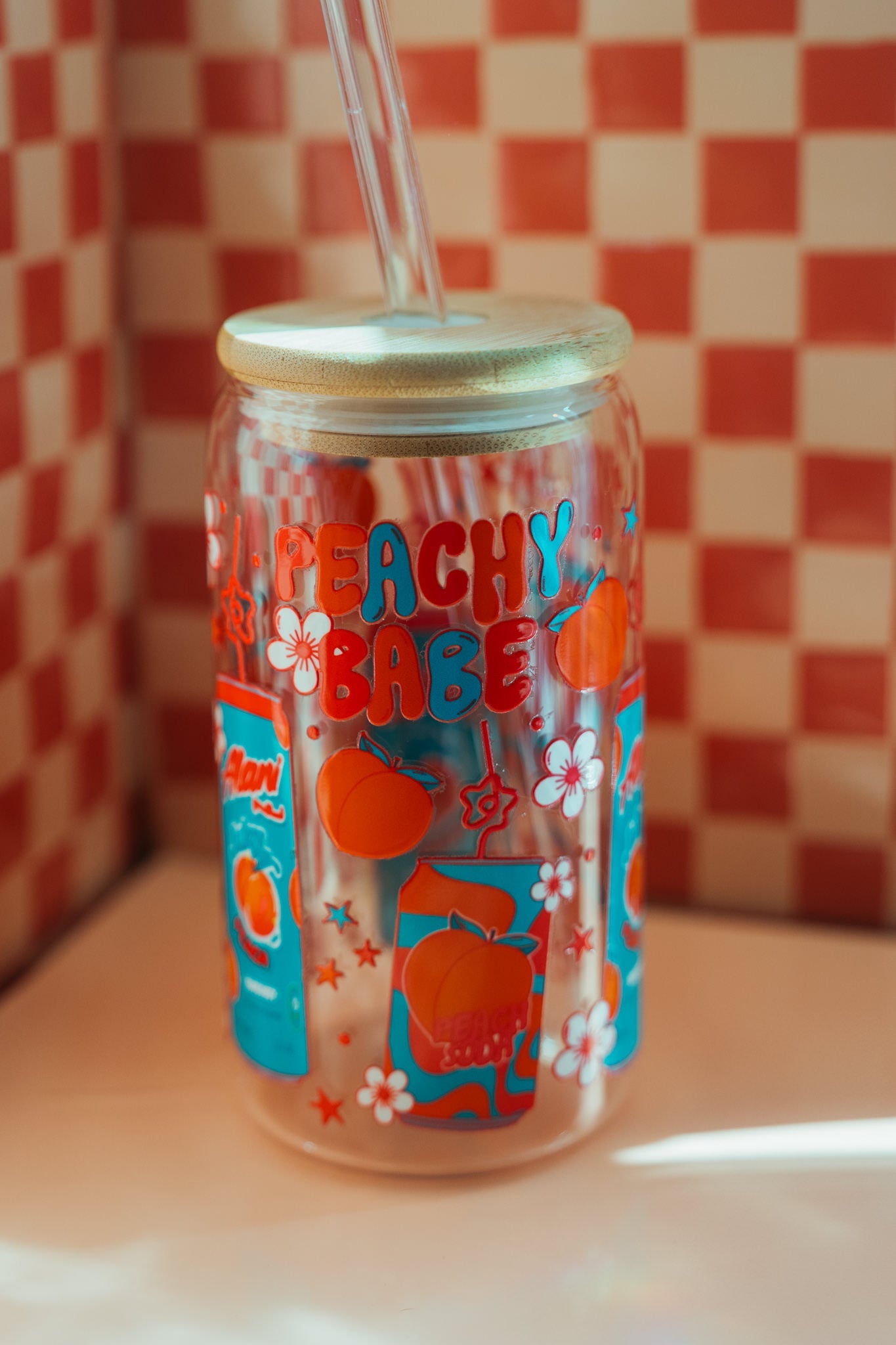 Peach Alani Iced Glass CupWebster Wax Company