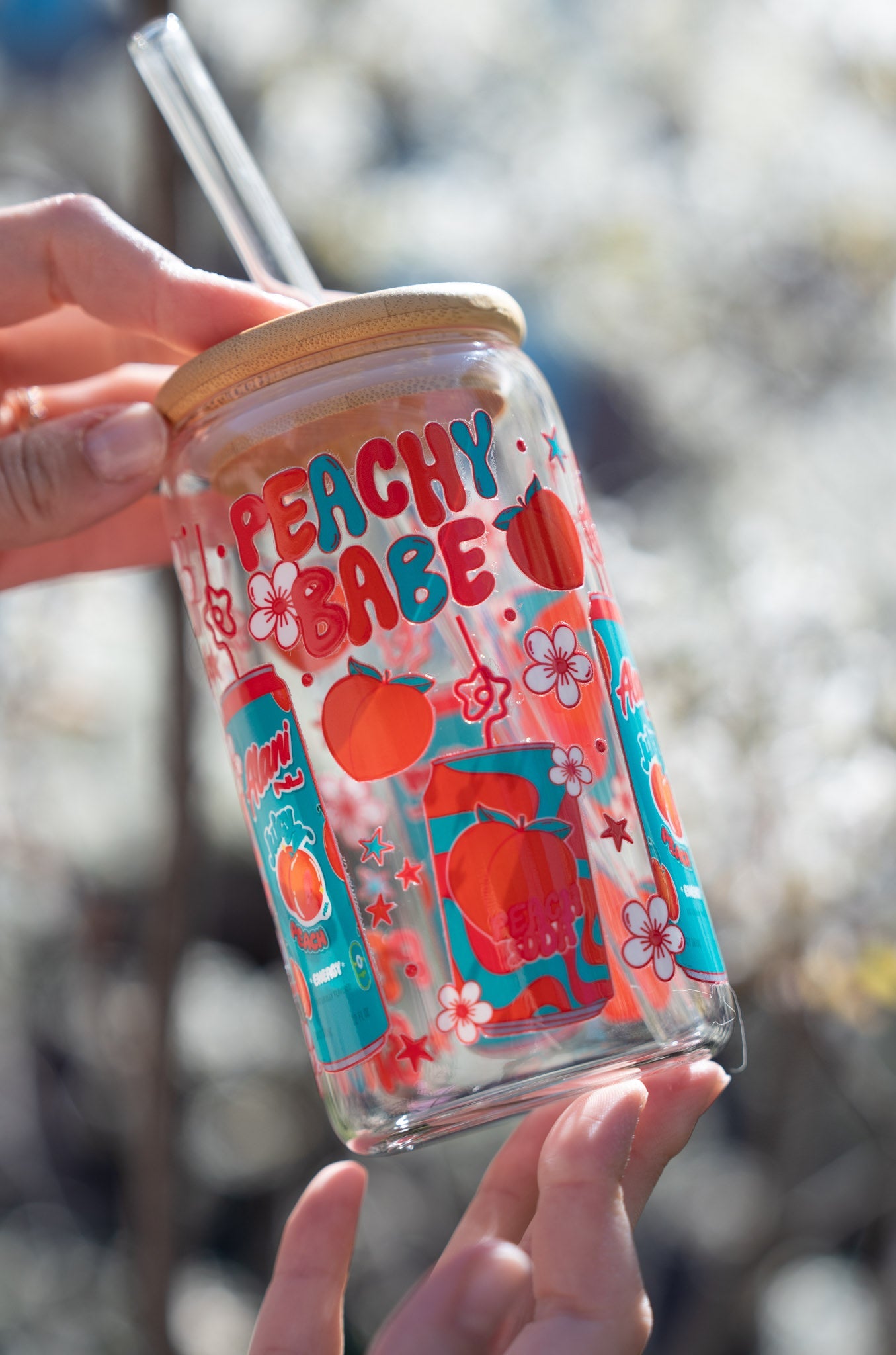 Peach Alani Iced Glass CupWebster Wax Company