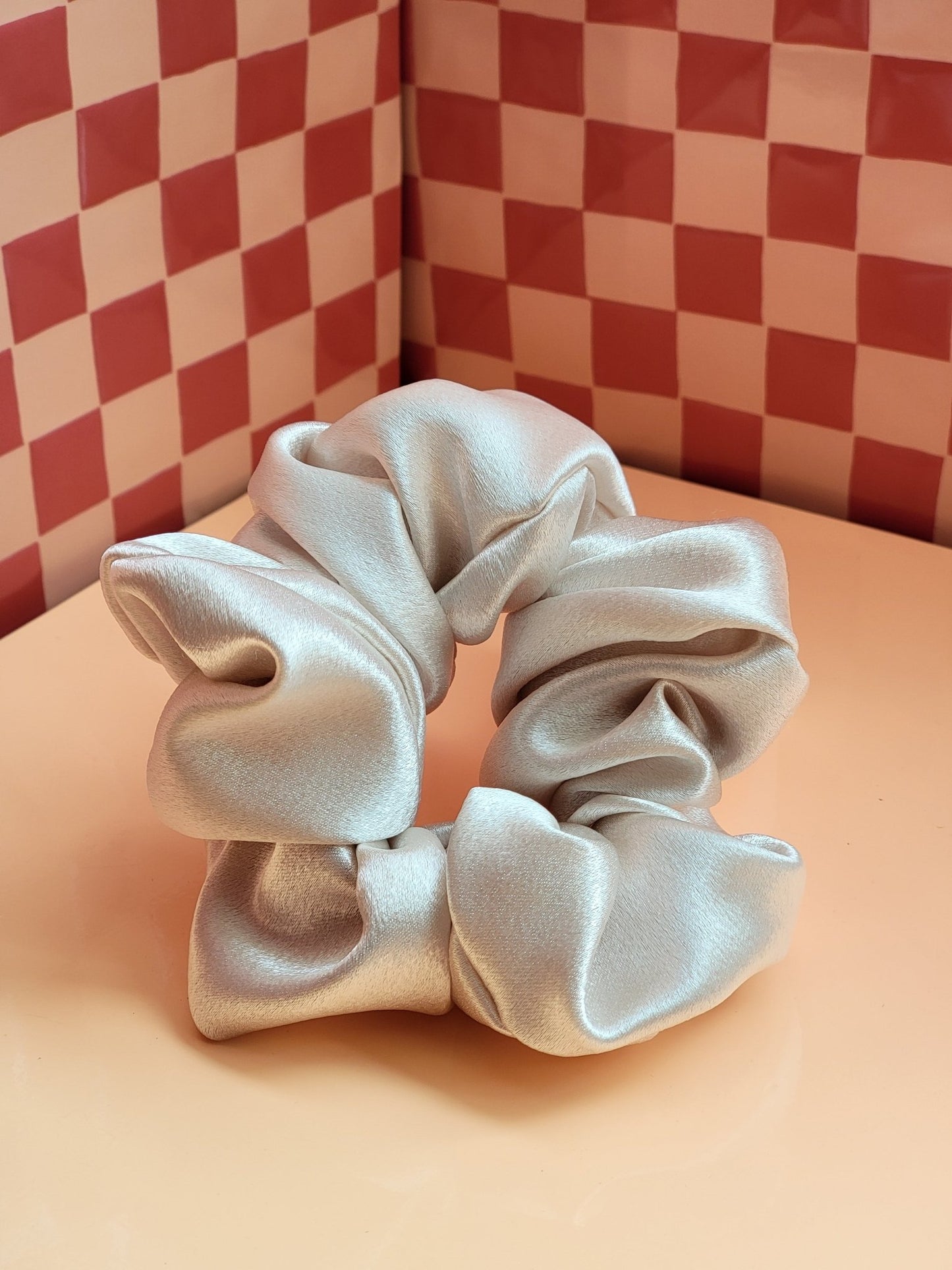 Plush Cream Satin ScrunchieWebster Wax Company