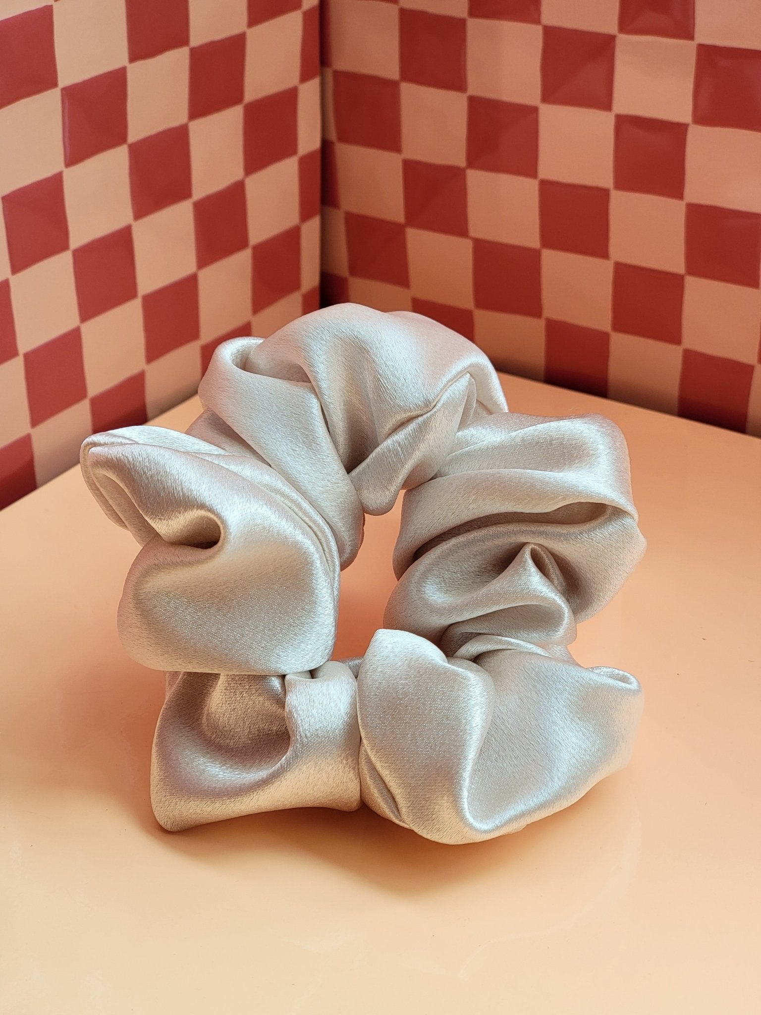 Plush Cream Satin ScrunchieWebster Wax Company