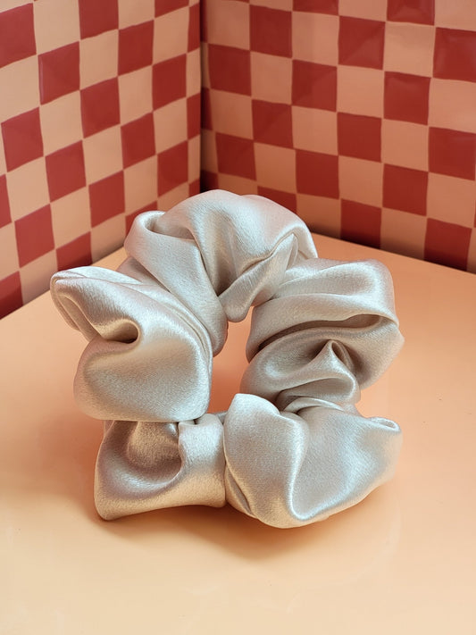 Plush Cream Satin ScrunchieWebster Wax Company