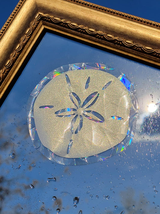 Sand Dollar Suncatcher Window Cling Design 1Webster Wax Company
