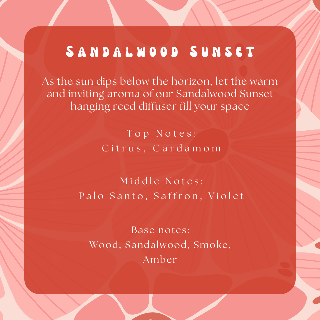 Sandalwood Sunset Hanging Reed DiffuserWebster Wax Company