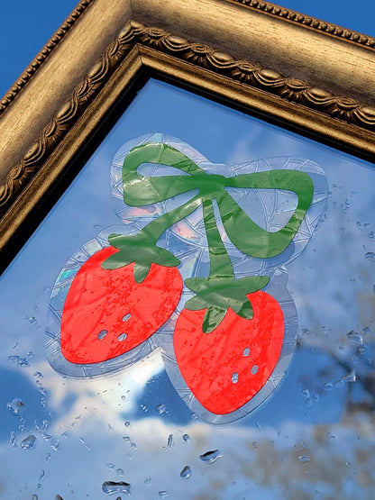 Strawberries Suncatcher Window ClingWebster Wax Company