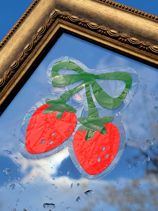 Strawberries Suncatcher Window ClingWebster Wax Company