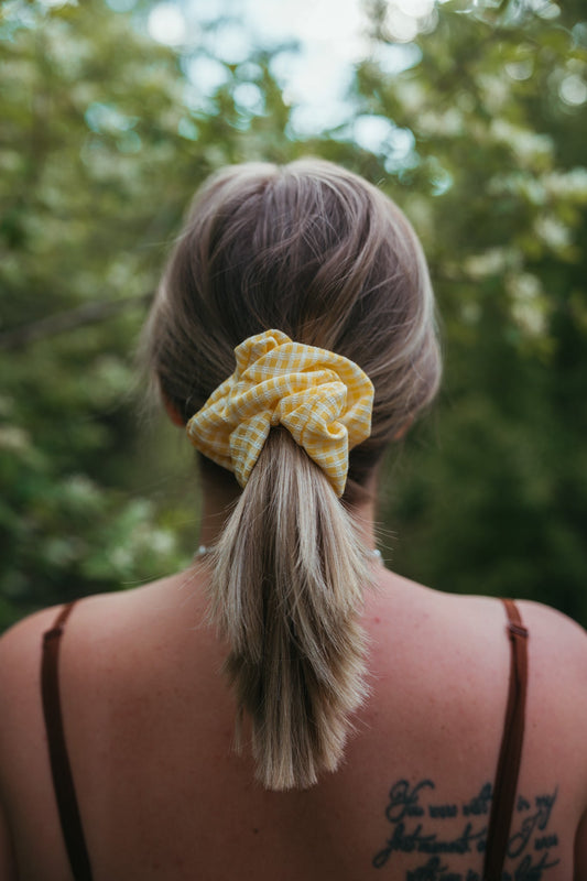 Yellow Gingham ScrunchieWebster Wax Company