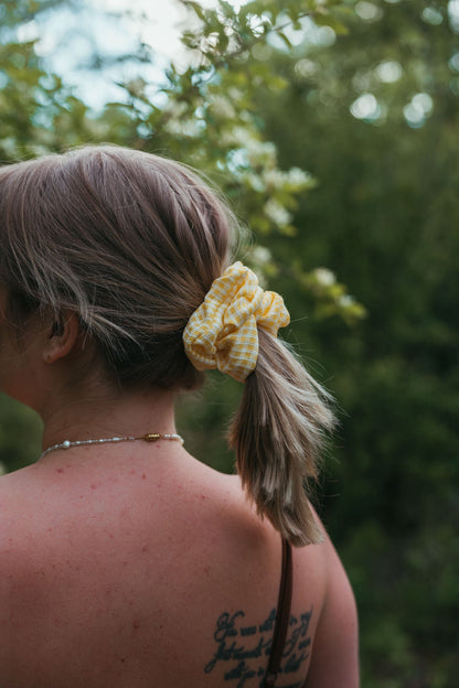 Yellow Gingham ScrunchieWebster Wax Company