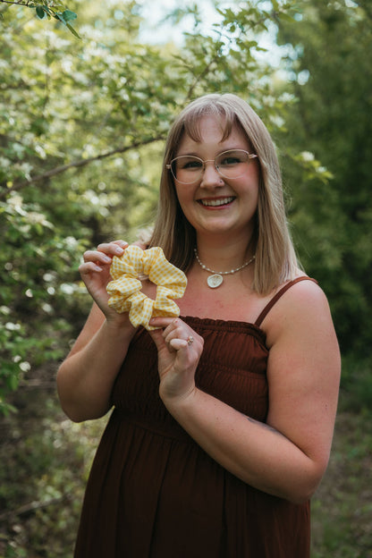 Yellow Gingham ScrunchieWebster Wax Company